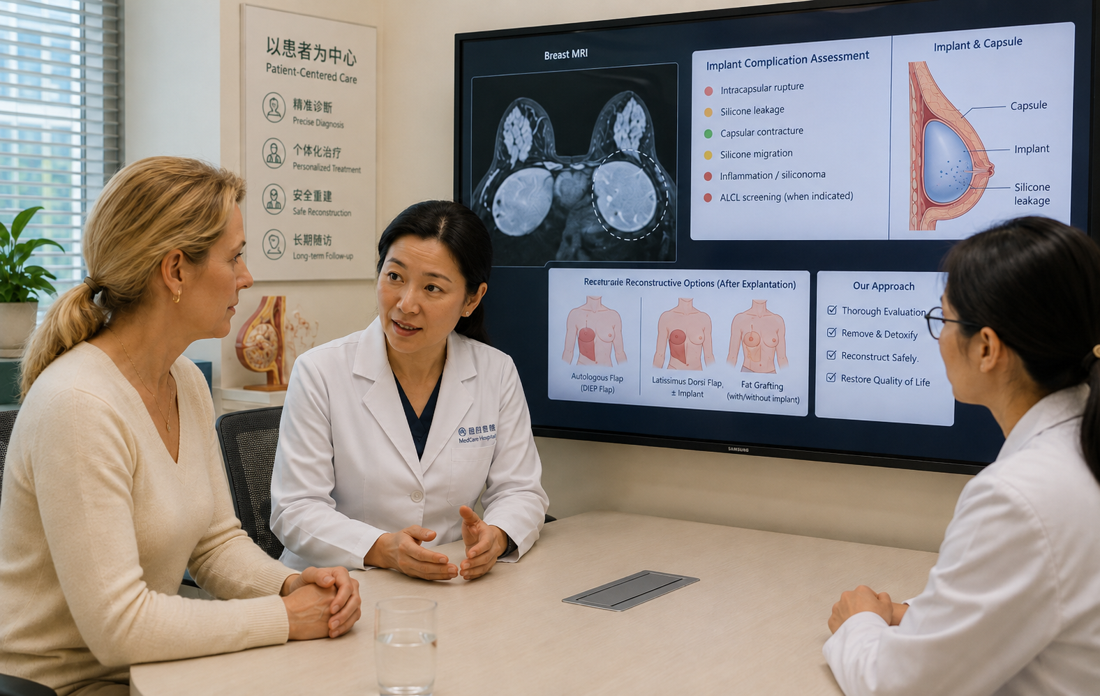 Breast implant and silicone complications